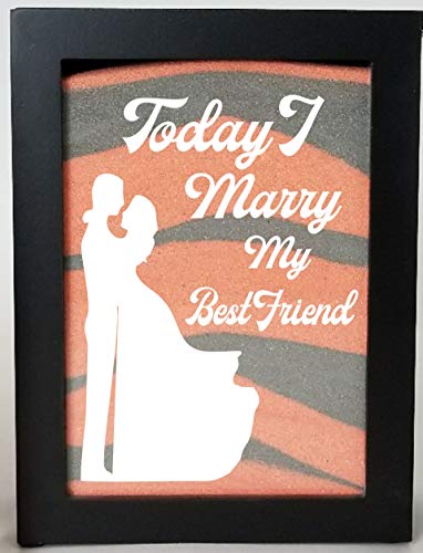 Streamside Shoppe Sand Ceremony Set, Today I Marry My Best Friend in White, Shadow Box Wedding, Vow Renewal, Unity Sand Ceremony Set, Beach Wedding Decor, Unity Candle Set, Destination Wedding