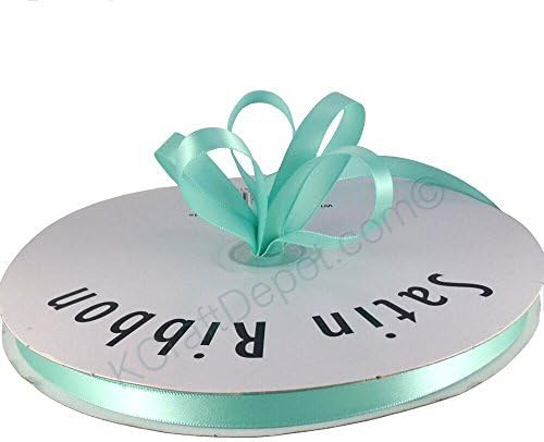 1/4"(6mm) Satin Ribbon Single Faced 100 Yards - Aqua