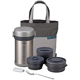 Zojirushi Ms. Bento Stainless-Steel Vacuum Lunch Jar with 3 food bowls