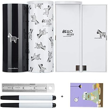 iHomei Creative Multifunction Pencil Case for School Pen Pencil Box for Kids Gift Stationery Box Boys Girls Black/White, Zebra