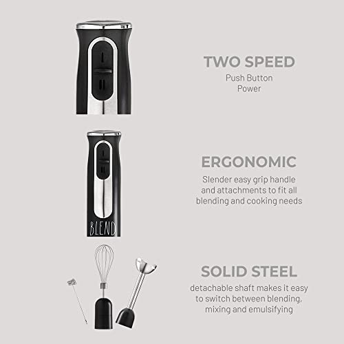 Rae Dunn Immersion Hand Blender Handheld Immersion Blender with Egg