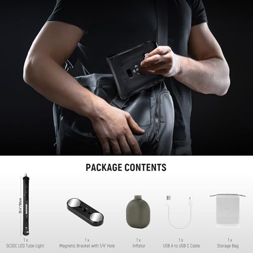NEEWER Basics 30W Handheld RGB Light Stick 35.5 Inches / 90 cm, Portable Inflatable TPU Lighting 5000 mAh Type C 45 W in/30 W Out, 3000 Lux 17 Effects 2700-6500K CRI95 for Studio Photography Video Recording, GC30C