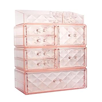 Amazon Com Makeup Organizer Acrylic Cosmetic Storage Drawers And Jewelry Display Box 7 Drawer Home Improvement