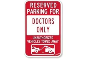 Cnhgfds New Warning Plaque Wall Decor Reserved Parking Doctors Only Unauthorized Vehicles Towed Away Metal Tin Signs Yard Sig