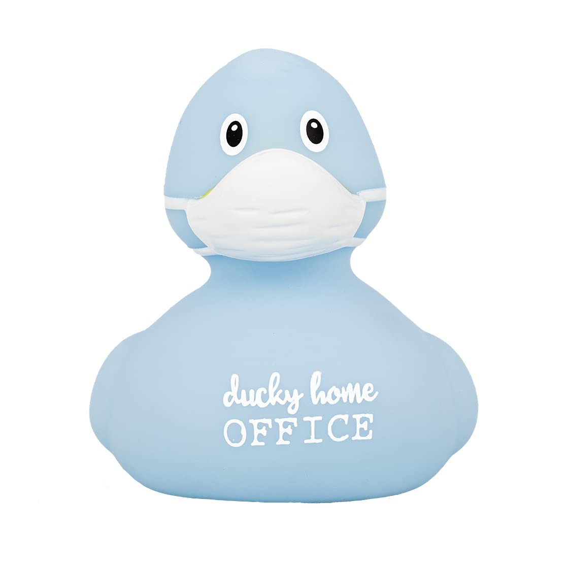 LILALU SHARE HAPPINESS Rubber Duck for Children and Adults - Squeaky Duck - Corona Duck - Light Blue Ducky Home Office