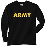 Black ARMY Long Sleeve T with Gold ink