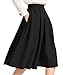 Yige Women's High Waisted A line Skirt Skater Pleated Full Midi Skirt Black US16