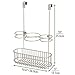 mDesign Steel Over Cabinet Door Hair Care, Hot Styling Tool Organizer Storage Basket for Hair Dryer, Flat Irons, Curling Wands, Straighteners, Space Saving, 3 Sections, Concerto Collection - Satin