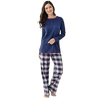 PajamaGram Pajamas for Women Plaid - Thermal Top Women