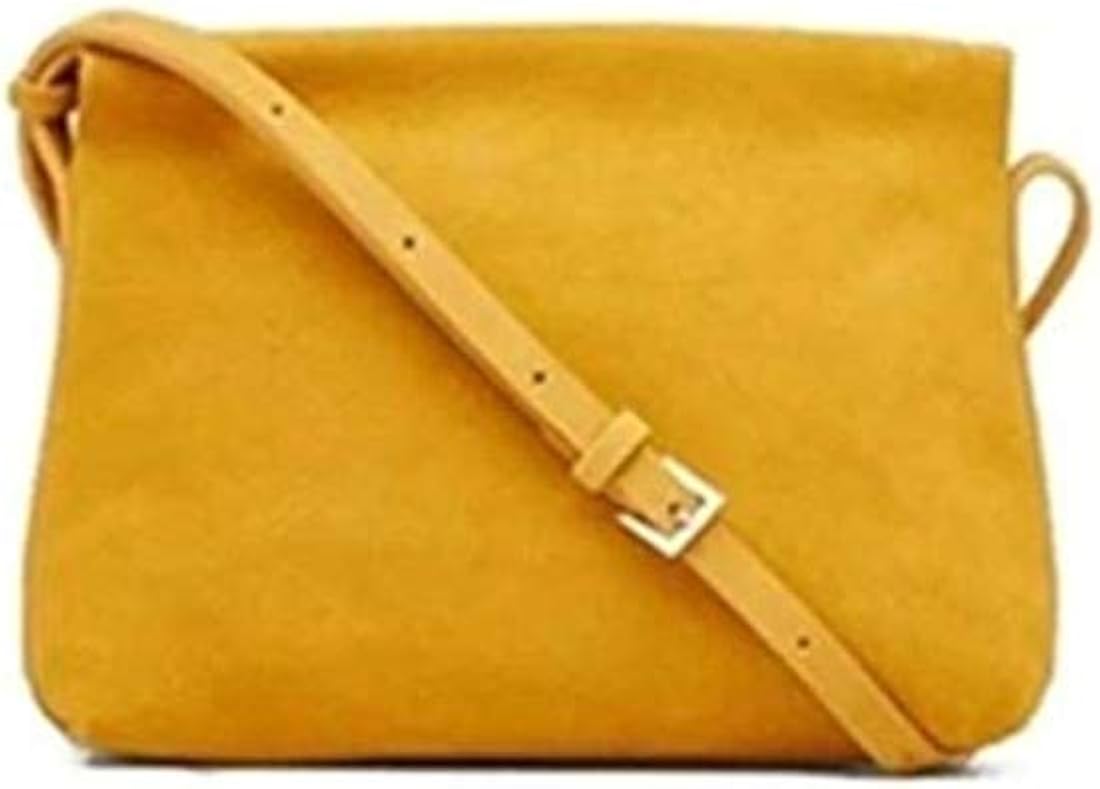 Ladies Light Yellow Frosted Soft Leather Small/Mini CrossBody Bag or