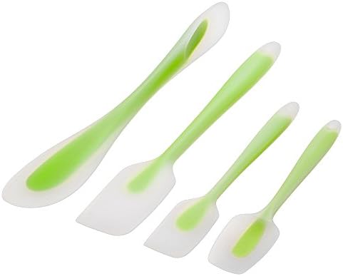 Spatula,Xpatee 4-pieces Heat-Resistant Baking Spatulas Non-stick Flexible Rubber Spatulas (Green)