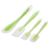 Spatula,Xpatee 4-pieces Heat-Resistant Baking Spatulas Non-stick Flexible Rubber Spatulas (Green)