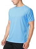 maysoul Men's Rash Guard Short Sleeve Swim Shirts Loose Fit Surf Swimming Shirts