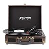 Fenton RP115 Retro Platenspeler in Houten Koffer met Ingebouwde Speakers, Bluetooth en USB – Hout