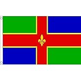AZ FLAG - Lincolnshire County Flag - 3x5 Ft - 100D Polyester County Of Lincs. - England Banner with Two Metal Grommets - Fade Resistant - Vivid Colors - 3' x 5' Feet - 150x90 Cm
