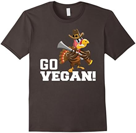 Mens Angry Turkey Revenge T-shirt Thanksgiving Go Vegan Shirt 2XL Asphalt