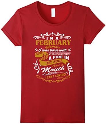 Women's I'm A February Woman T-Shirt XL Cranberry