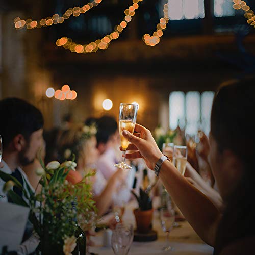 LED Champagne Wine, Liquid Activated Champagne Glasses, GLORIOUS-LITE LED Light Flute Up Glasses 5oz, Safe PS Material, Set of 6, Perfect for Wedding, Birthday Party, Bar