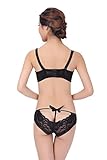 Women's Sexy Lace Edge Bowknot Briefs Underwear Panties Cotton + Lace (Black)