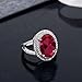 Gem Stone King 925 Sterling Silver Red Created Ruby Cocktail Engagement Ring For Women (7.19 Cttw, Oval 14X10MM, Available in size 5, 6, 7, 8, 9)