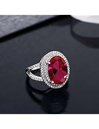 Gem Stone King - Anillo de cóctel para mujer (plata de ley 925, 7,19 quilates, 0.551 x 0.394 in, ovalado, 5,6,7,8,9)