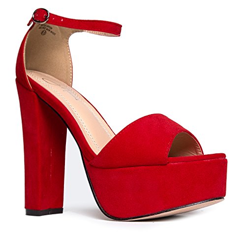 Platform ankle strap high heel - peep toe sandal pump - formal pa…