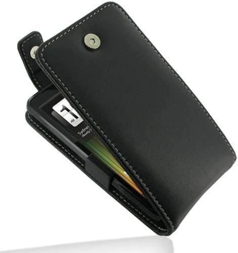 PDair Leather Case for HTC Velocity 4G X710s - Flip Top Type (Black)