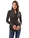 PattyBoutik Women Raw Hem Style Cowl Neck Tunic Top (Dark Heather Gray Large)