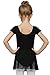 Girls' Dance Leotard Ruffle Short Sleeve by Mdnmd ,Black,(Tag 120) Age 4-6