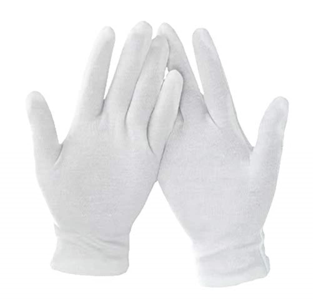 axentia 133175 Fabric Gloves 1 Pair Size L Approx. 22 x 10 cm White
