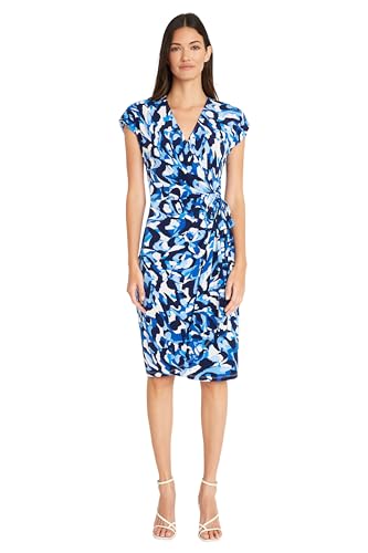 Maggy London Women's Dresses Printed Matte Jersey Wrap, Whimsical Wings - Navy/…