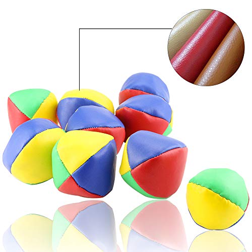 Twdrer 9 Pack Multi-Colored Juggling Balls Set,Soft Easy Durable Quality Mini Juggling Balls for Beginners,Kids,Adults - Thumbnail 3