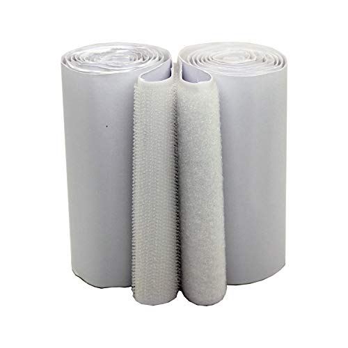 HUAYY self-Adhesive Hook and Loop 4 Inches Width 1 Yards Length Style Sheets Super Sticky Glue Nylon Strips Fabric,White (4 in x 1 yd)