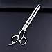 Purple Dragon Professional 7/8.0 inch Flexible Lacquer Black Handle Pet Grooming Hair Cutting Scissor and Dog Chunker Shear - Japan 440C Stainless Steel Perfect for Pet Groomer (A-Chunker-7.0)