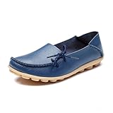 MORNISN Women’s Leather Lace-up Casual Shoes Flat Driving Loafers
