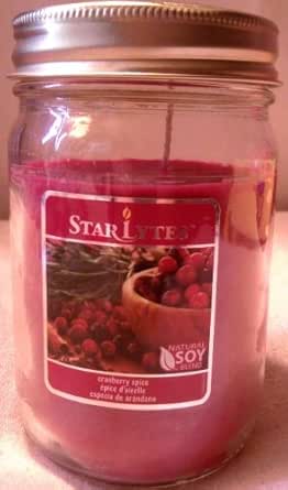 Amazon.com: Star Lytes Cranberry Spice Soy Candle 9oz. Glass Jar: Home