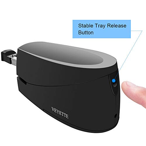 Electric Stapler, VEYETTE Black Faster Speed Automatic Electric Stapler for Office School and Home AC Adaptor Included Operated 20 to 25 Sheets Capacity Jam-Free