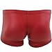 YiZYiF Man's Lingerie Underwear Front Holes Brief Fetish Leather Like Underpants Wine Red Medium