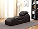 Container Furniture Direct Devon Collection Modern Faux Leather Upholstered Stretch and Relaxation Living Room Chaise Lounge, Dark Brownthumb 1