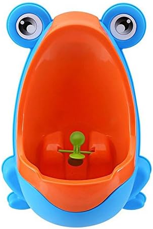 Lowmany Cute Frog Potty Training Urinal for Boys with Funny Aiming Target-Blue