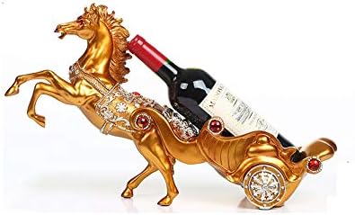 LCTCJJ Ornament European Retro Decorations, Creative Gifts, Wine Rack, Environmentally Friendly Resin Crafts Living Room Decoration (Color : Horse)