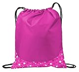 AimTrend All-Purpose Patterned Cinch Drawstring Gym Bag, Pink Bubbles