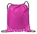 AimTrend All-Purpose Patterned Cinch Drawstring Gym Bag, Pink Bubbles