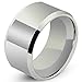 Fashion Month Mens Womens 12mm Tungsten Carbide Wedding Silver Ring Engagement White Band Beveled Edges High Polished