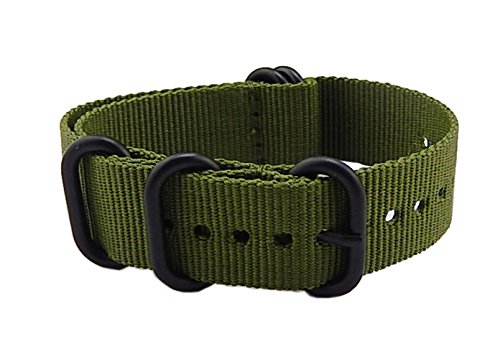 16mm Army Green High-end Nato style Ballistic Nylon Watch Band Strap Replacement for Women Braided
