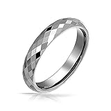 Bling Jewelry Multi Faceted Tungsten Ring Band 4mm