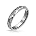 Bling Jewelry Couples Multi Faceted Prism Cut Titanium Wedding Band Rings for Men for Women Silver Tone Comfort Fit 4MM