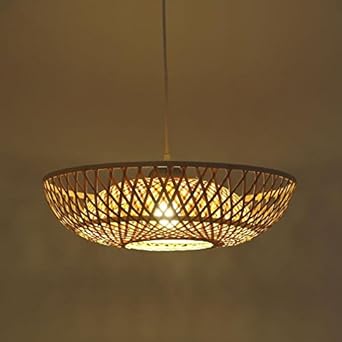 Tl Lamps Rotin Osier Bambou Hat Ombre Luminaire Pendentif Art Deco Lampe A Suspension Loft Bureau Chaud Salon Cuisine Chambre Compteur Jusqu A L Ombre Amazon Fr Luminaires Et Eclairage