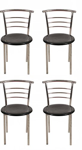 Nice Goods Office Visitor Chair (Black, Set of 4)