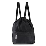Zmart Dry Wet Separated Swimming Bag Portable Drawstring Backpack Waterproof Gym Sports Pool Beach Gear Bagpack for Men Women Boys and Girls - Black